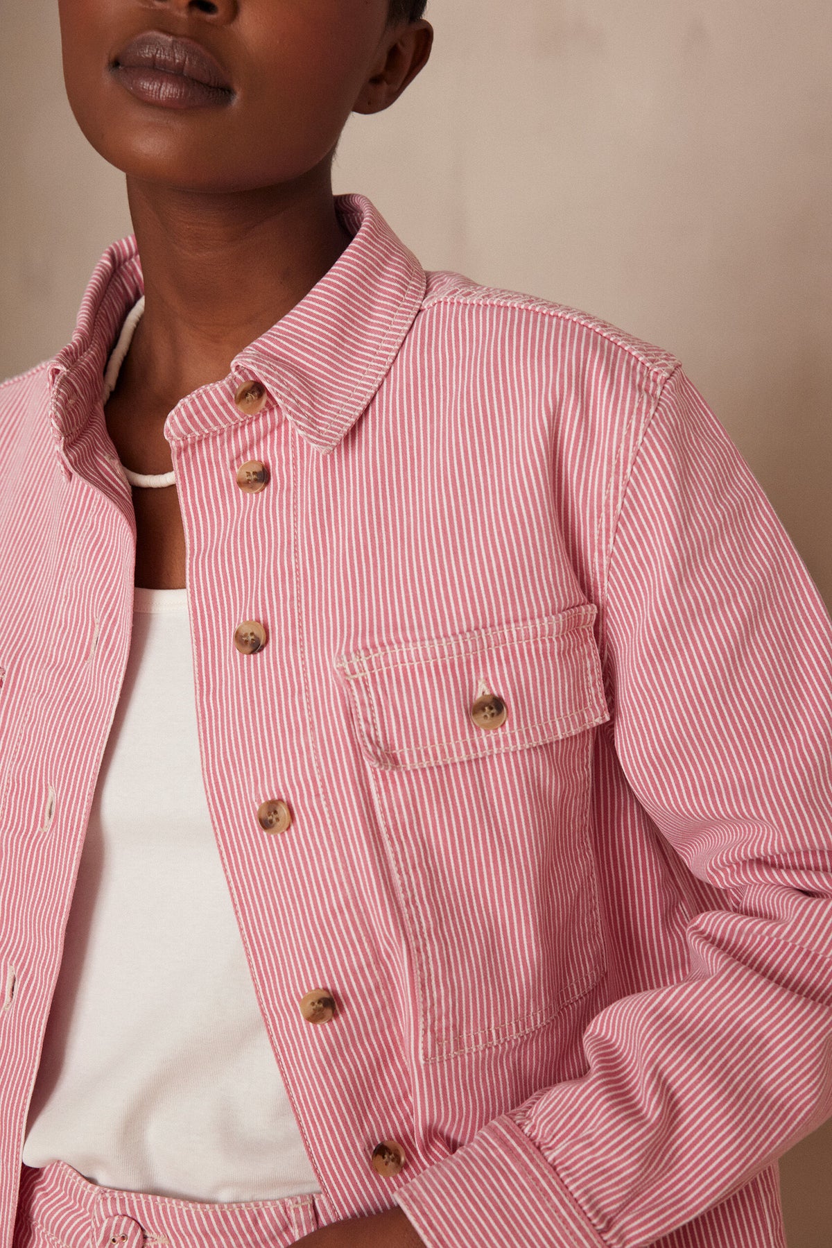 Sobrecamisa Clara Rayas - Frambuesa