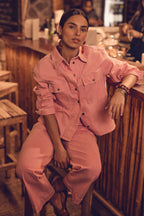 Sobrecamisa Clara Rayas - Frambuesa