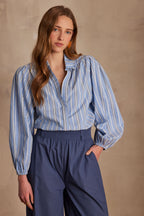 Blusa Philadelphie Rayas - Azul Cielo