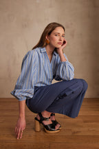 Blusa Philadelphie Rayas - Azul Cielo