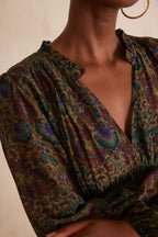 Flou Lorette Estampado - Marrón Oscuro