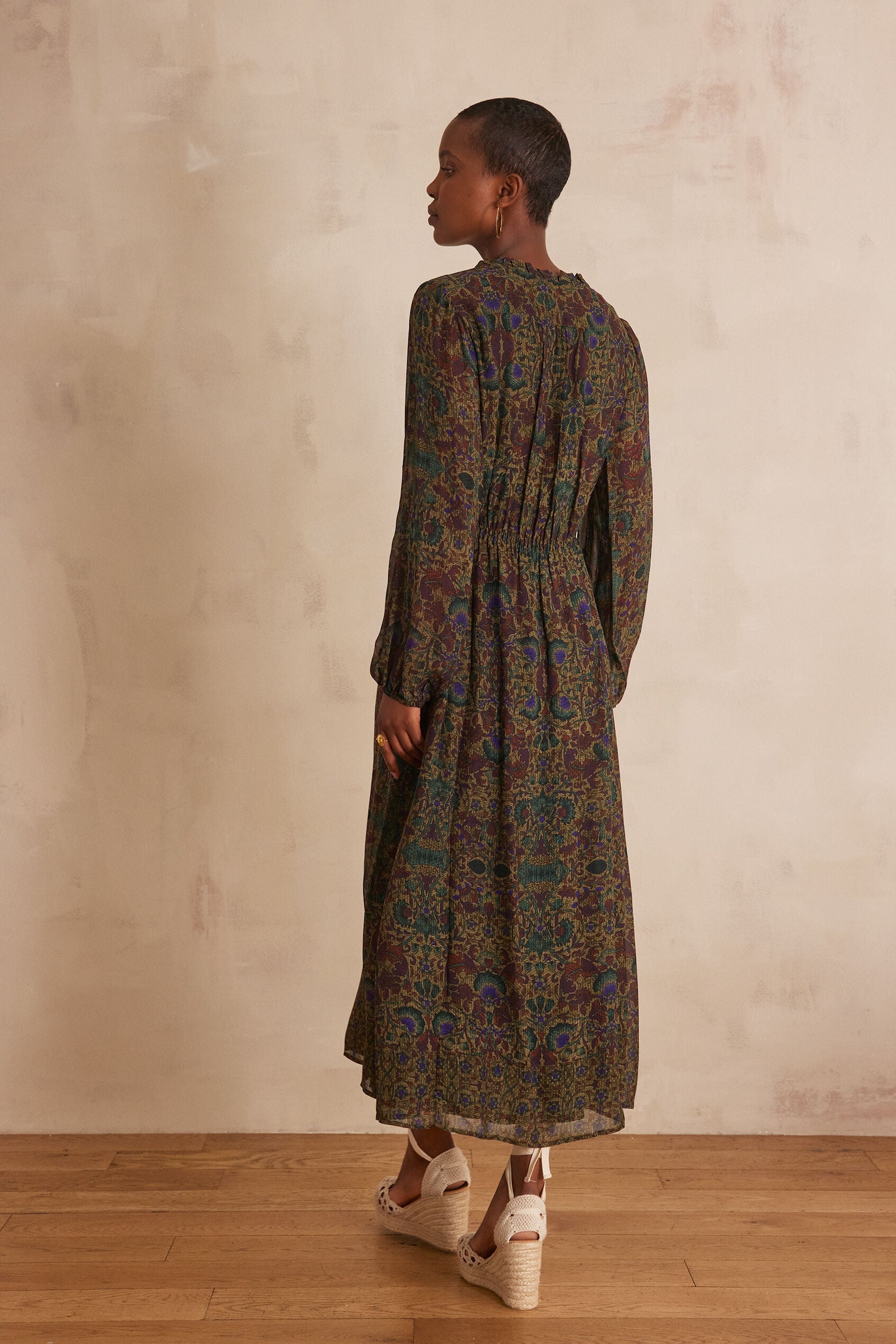 Flou Lorette Estampado - Marrón Oscuro