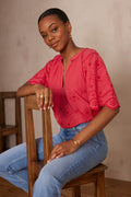 Blusa Pyma Bordado - Frambuesa
