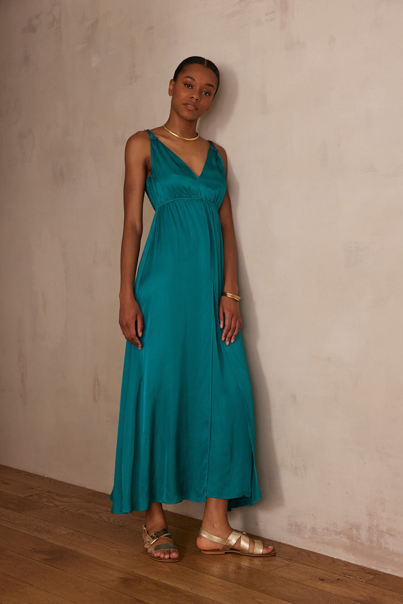 Vestido Fluido Lucile - Petróleo