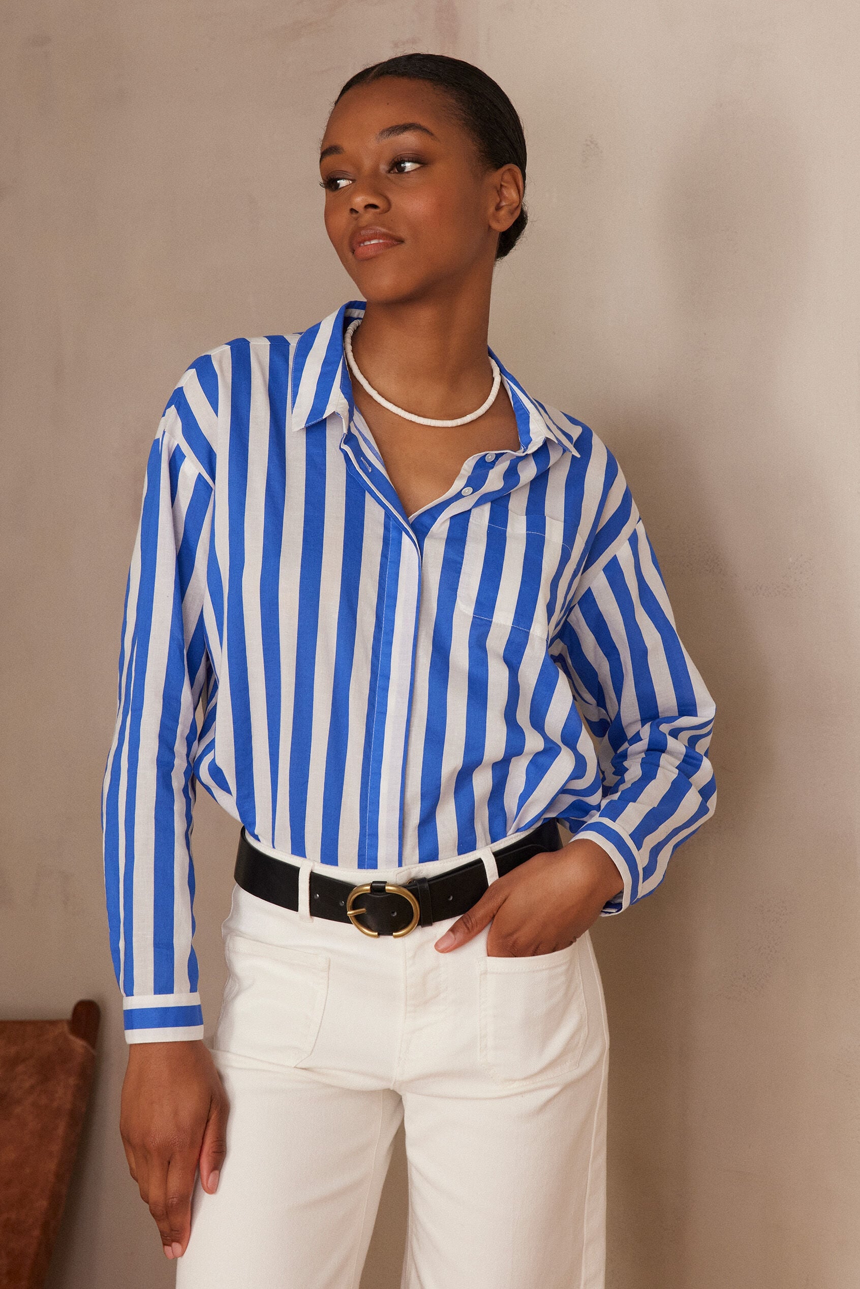 Blusa Marilou con Estampado Grande - Azul Real