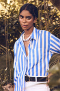 Blusa Marilou con Estampado Grande - Azul Real