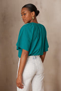 Blusa Poker Bordado - Petróleo