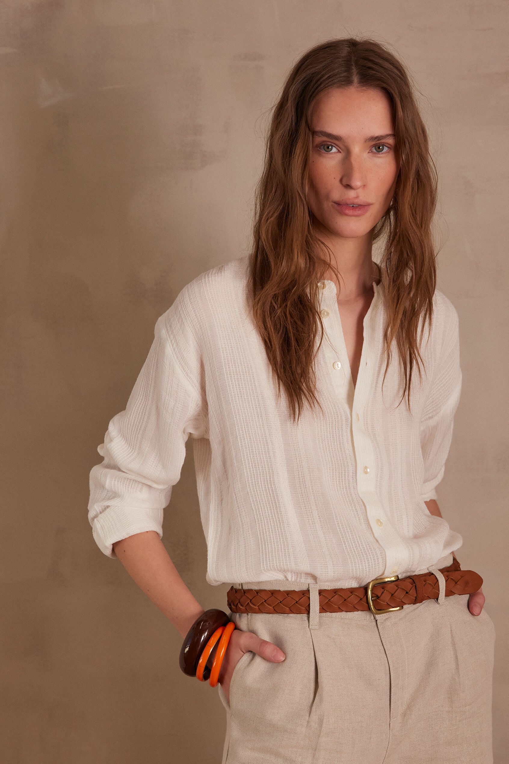 Blusa Jack/Ie Jacquard - Crudo