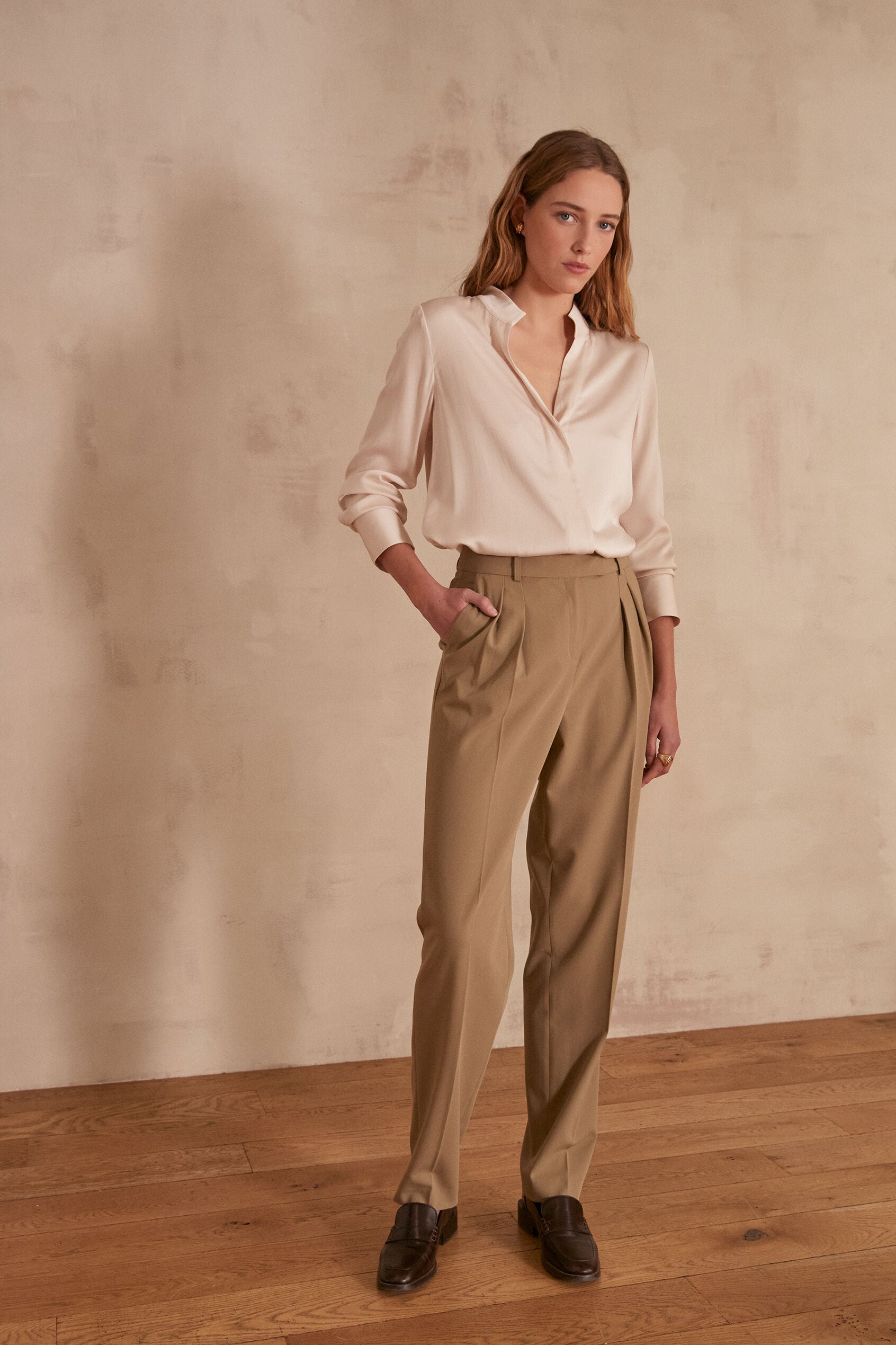 Pantalon Benito Uni - Feuille