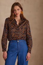 Colette Zebra Print Blouse - Ink