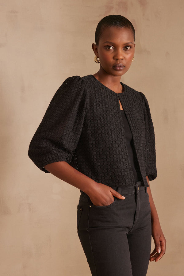 Blusa Paco ricamata - Nera