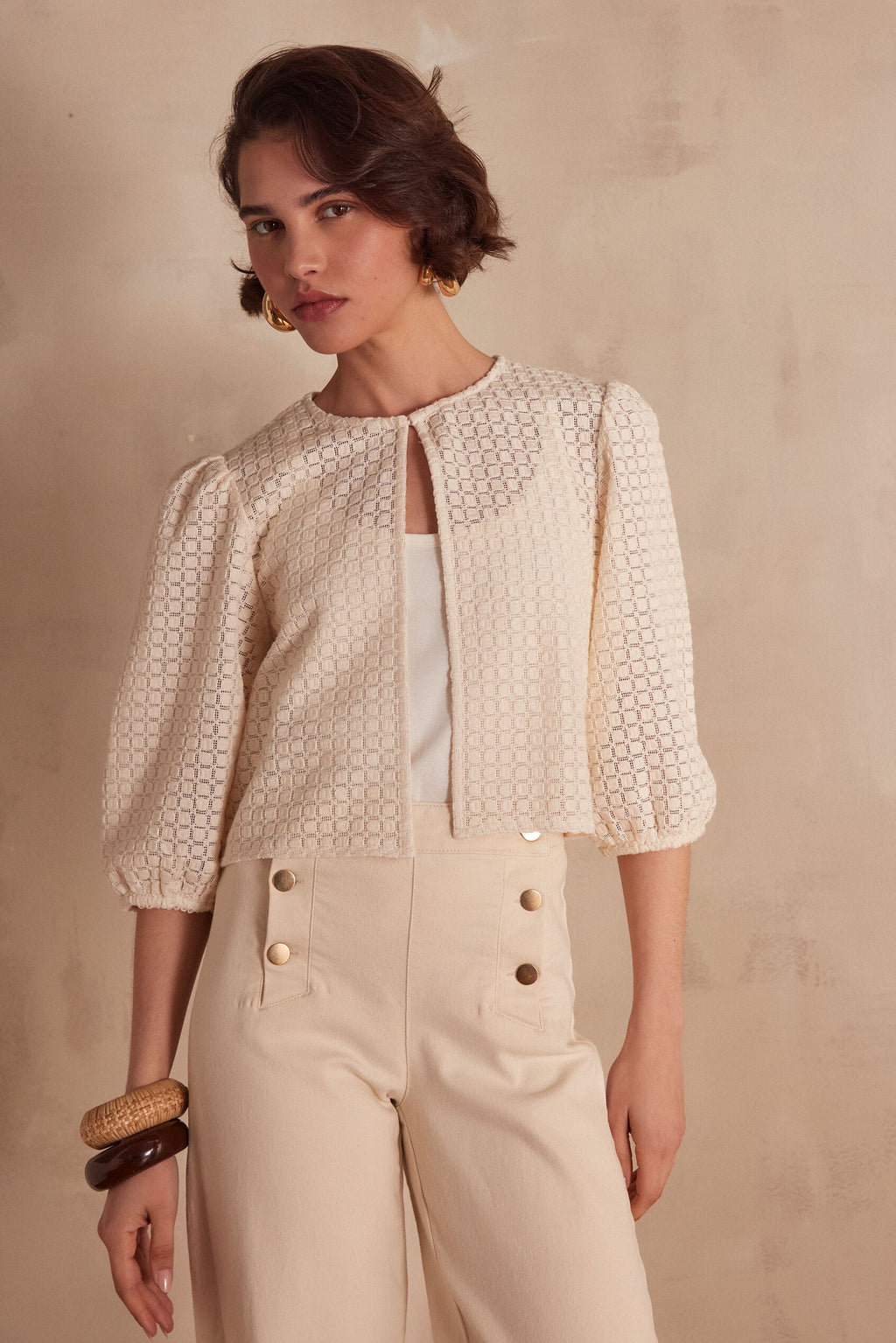 Blusa Paco Bordado - Crema