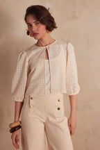 Blusa Paco Bordado - Crema