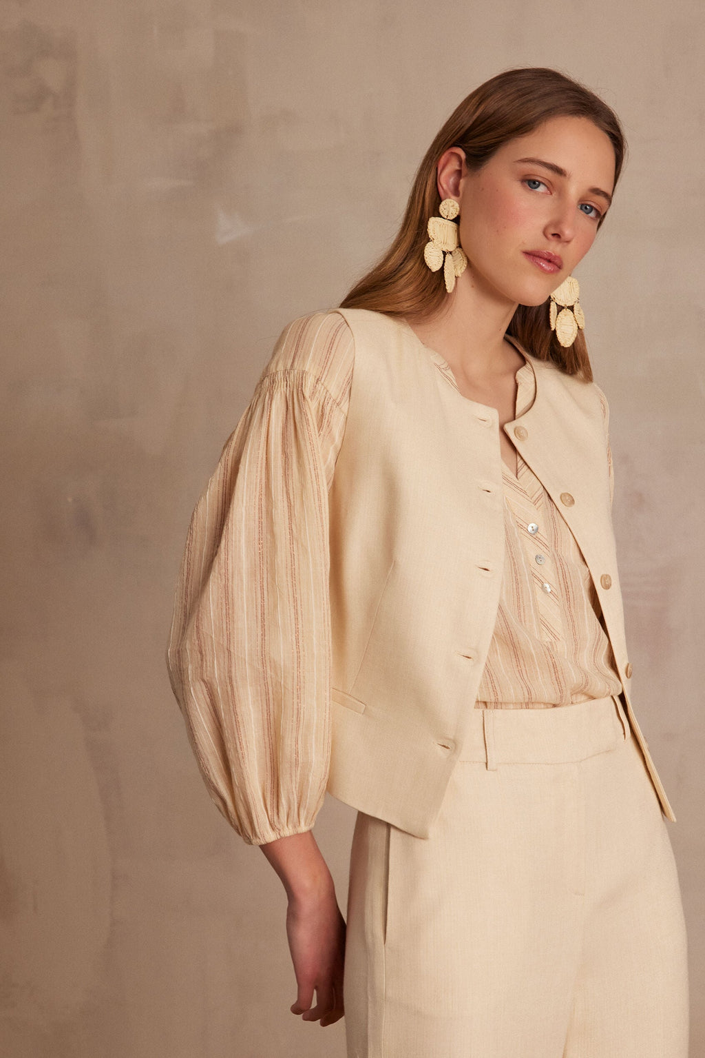 Cliff Plain Cardigan - Cream