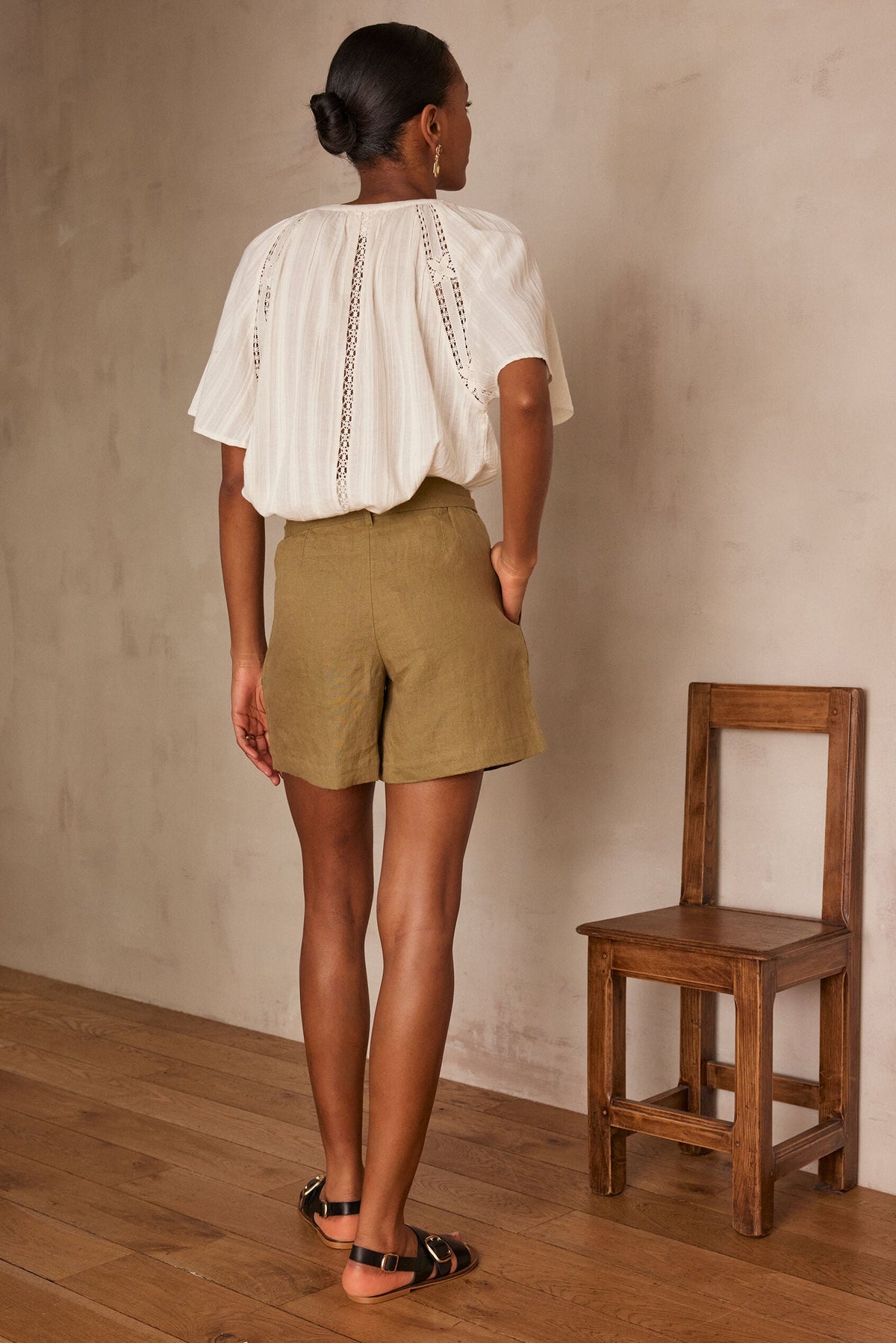 Bruce Linen Shorts - Leaf