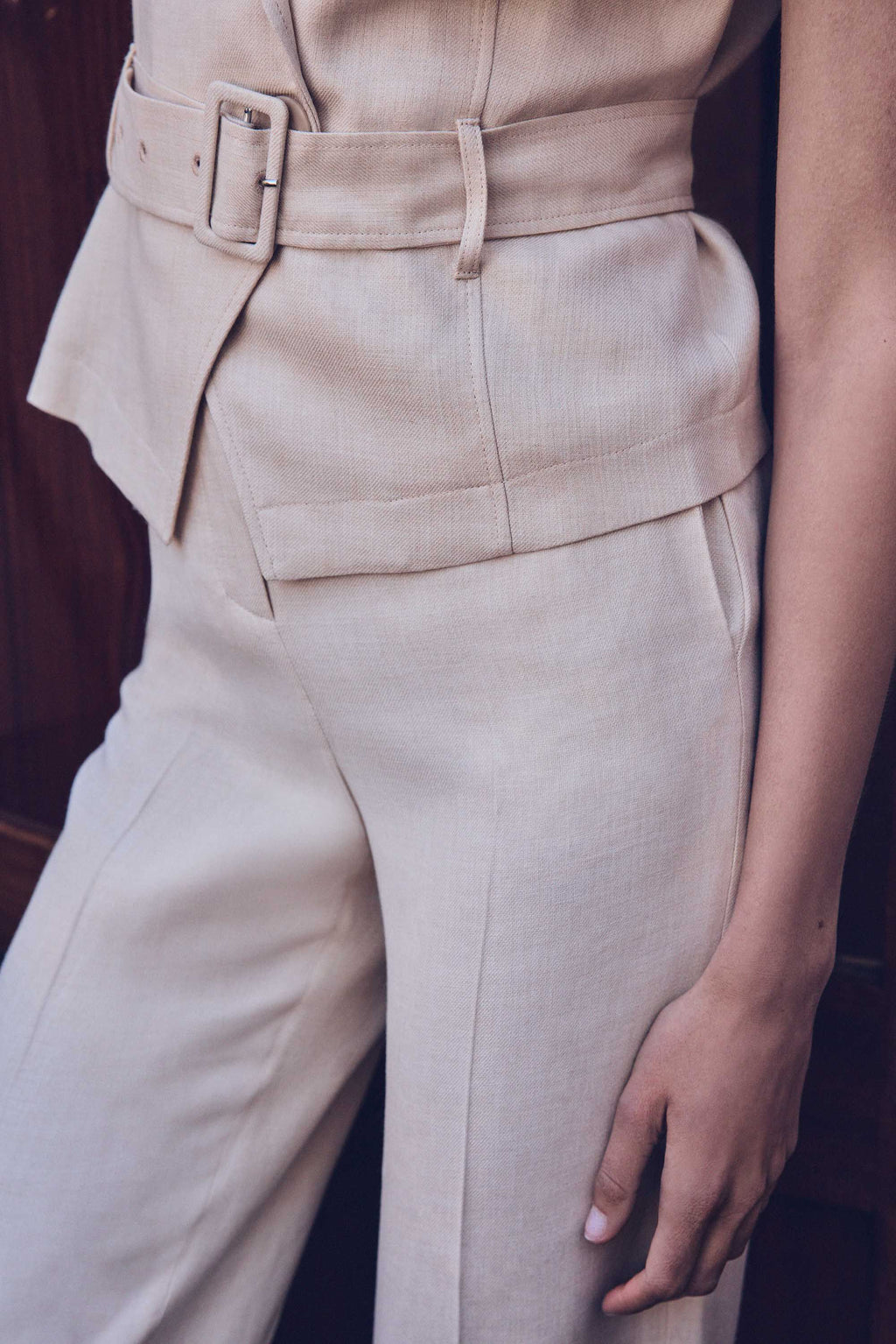 Pantalón Layla Liso - Crema
