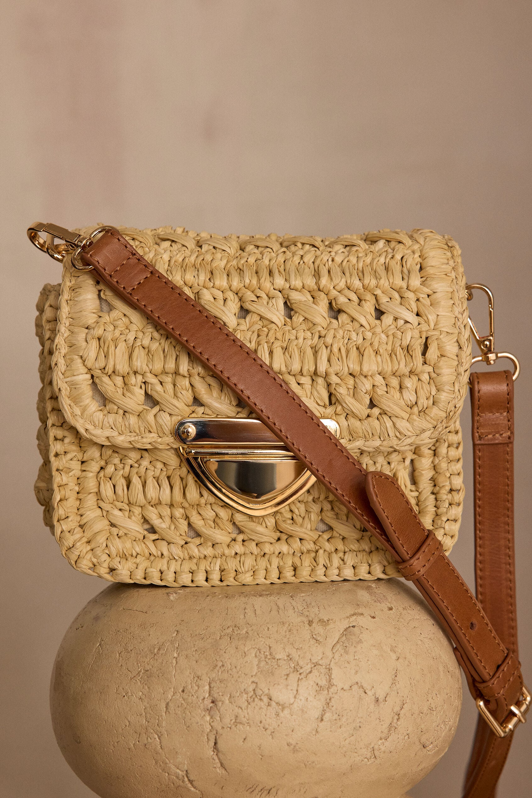 Bolso Pequeño Gaston Mini de Paja - Natural
