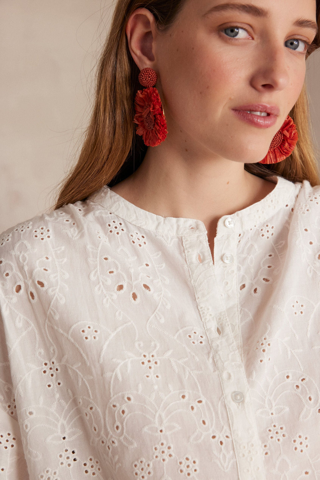 Blusa Bliss Bordada - Crudo