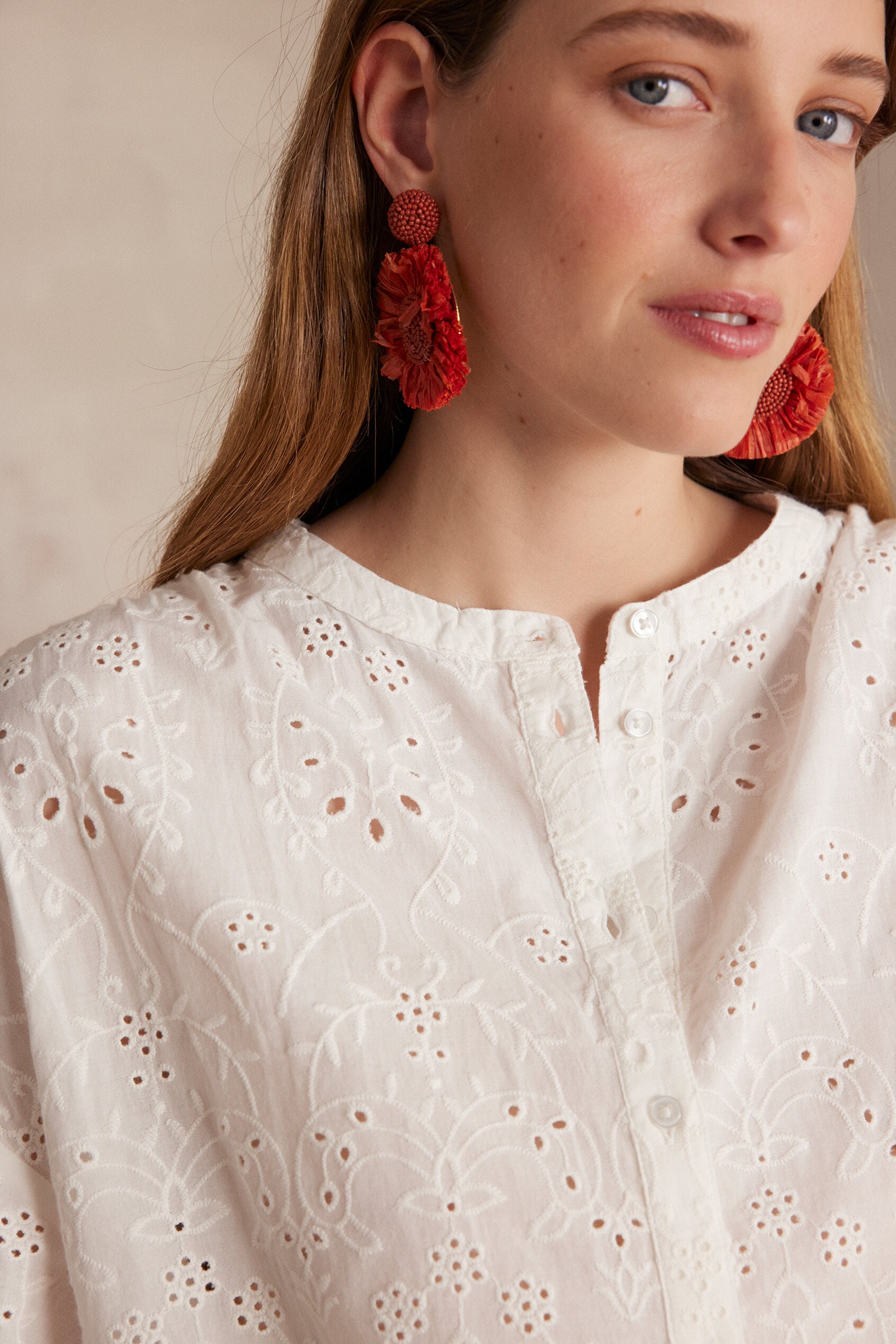 Blusa Bliss Bordada - Crudo