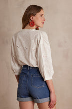 Blusa Bliss Bordada - Crudo