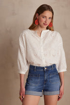 Blusa Bliss Bordada - Crudo
