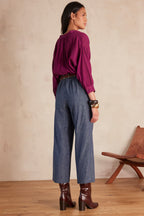 Berthie Bis Plain Trousers - Light Wash