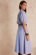 Flou Cordelia Rayée - Bleu Moyen
