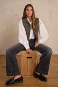 Pantalon Lisa Large Denim - Gris Souris