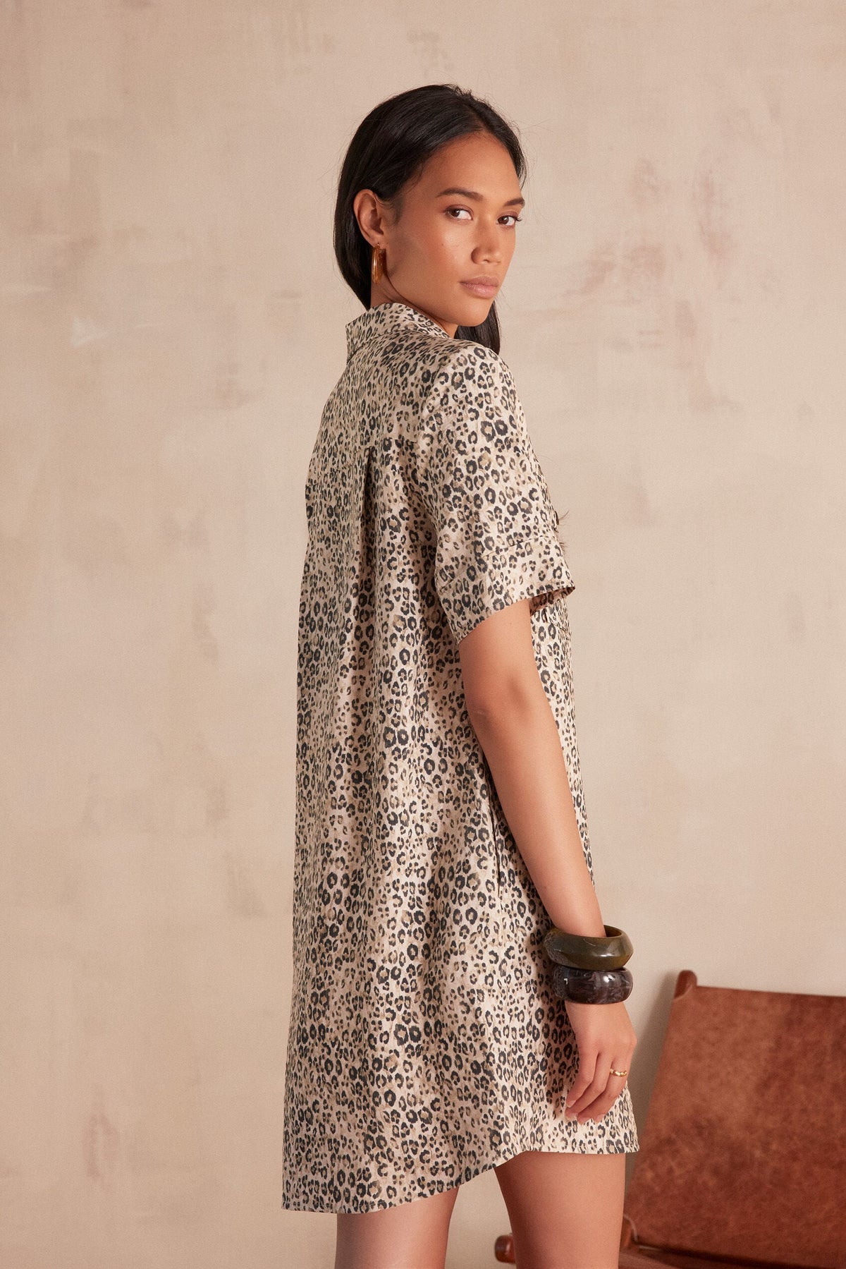 Vestido Fluido Rosemary Estampado - Natural