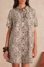 Vestido Fluido Rosemary Estampado - Natural