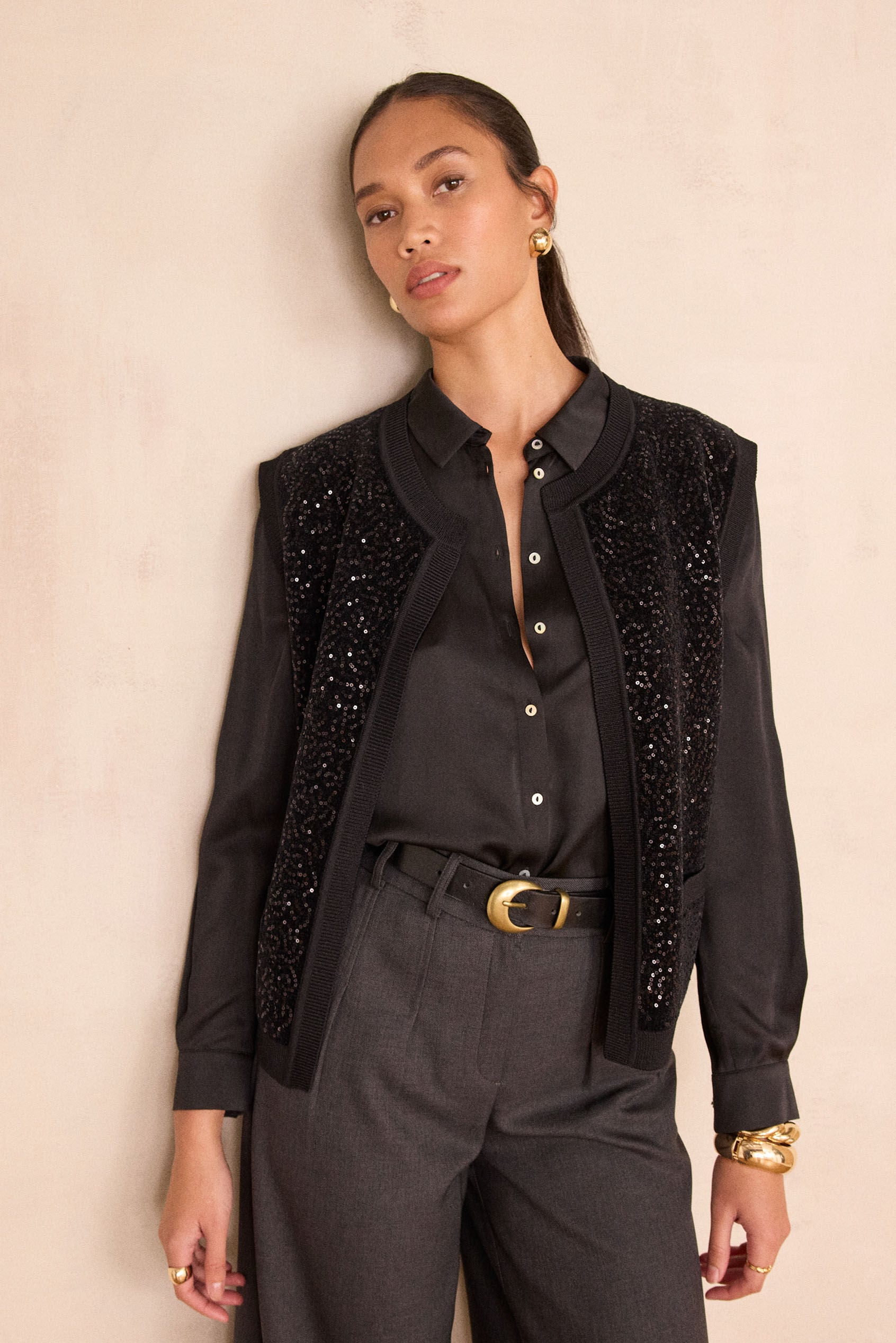 Chaqueta de punto/Cárdigan Becka - Negro