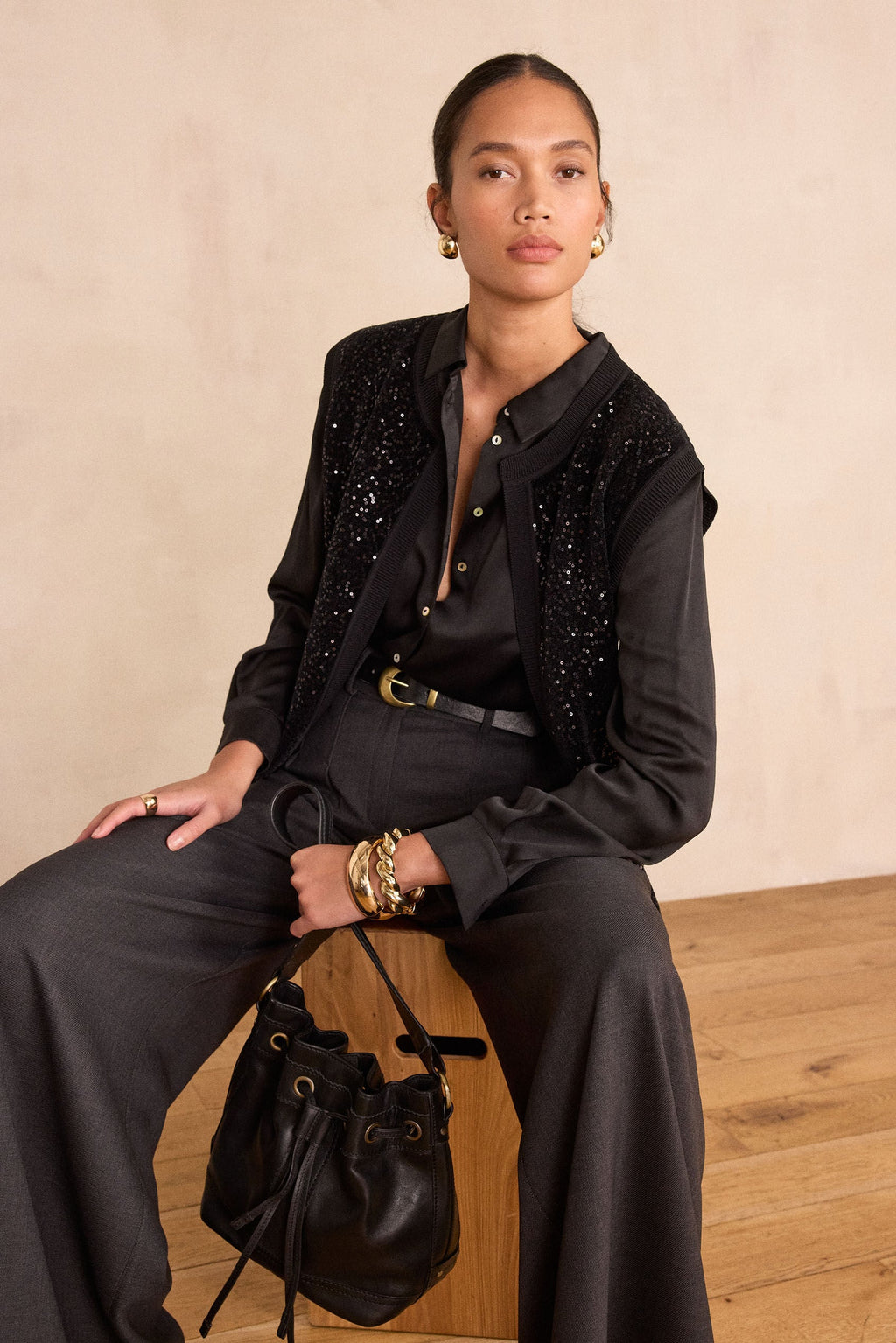 Chaqueta de punto/Cárdigan Becka - Negro