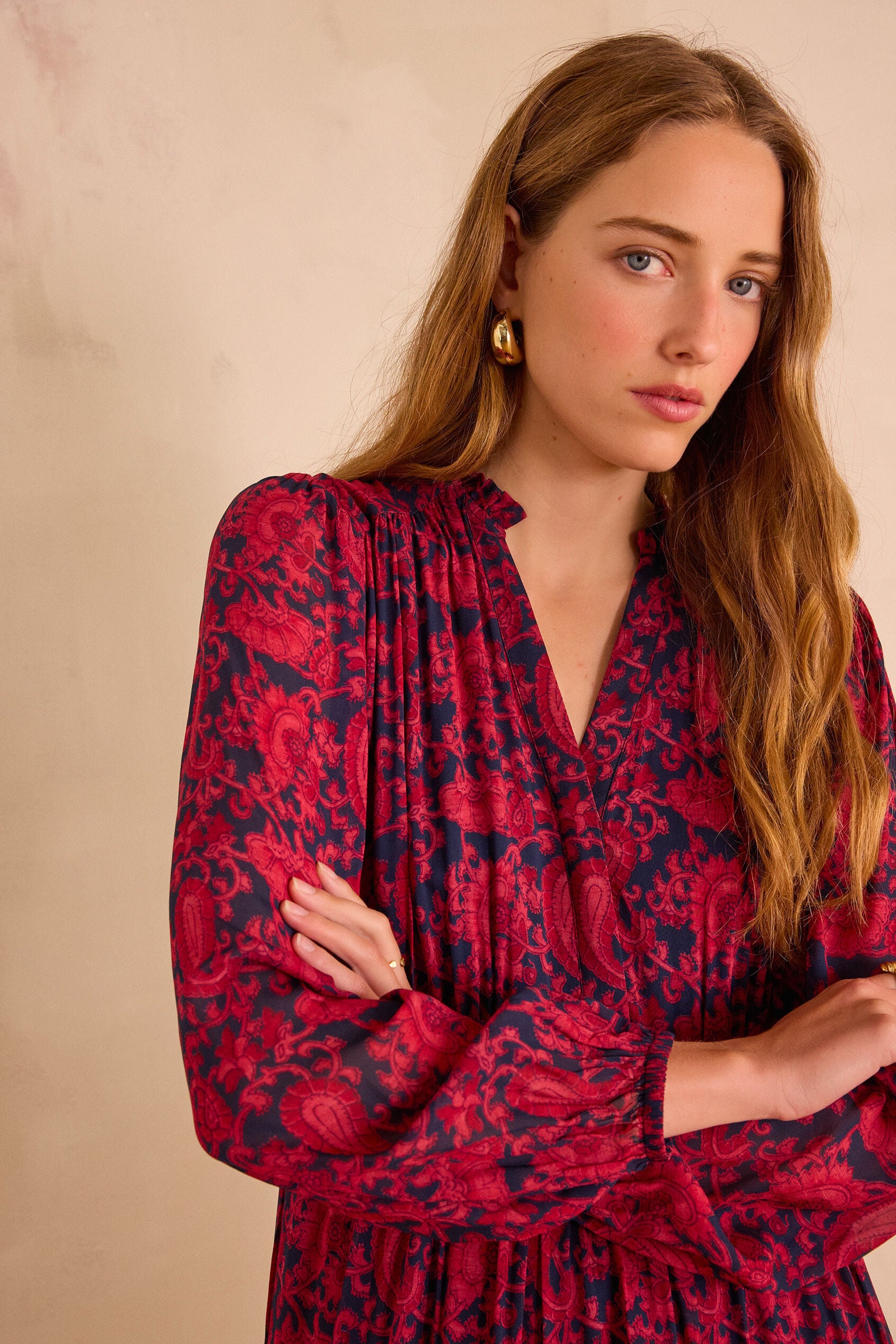 Flou Rania Estampado - Burdeos
