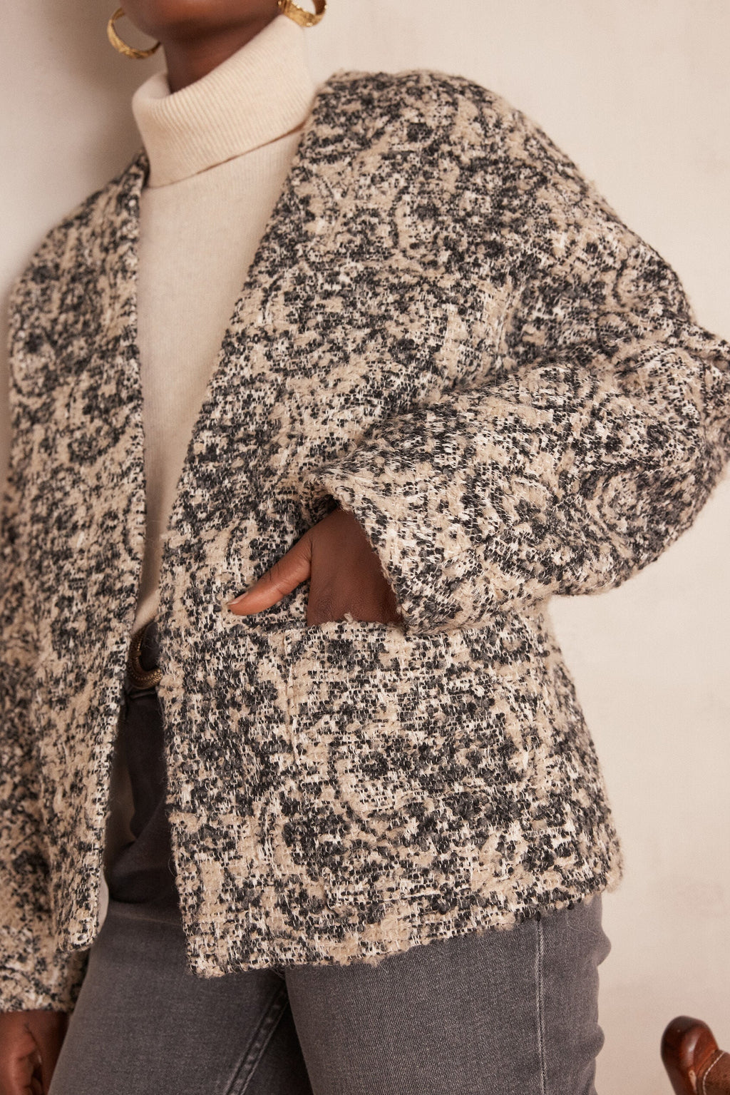 Chaqueta Caroline Tweed - Crudo