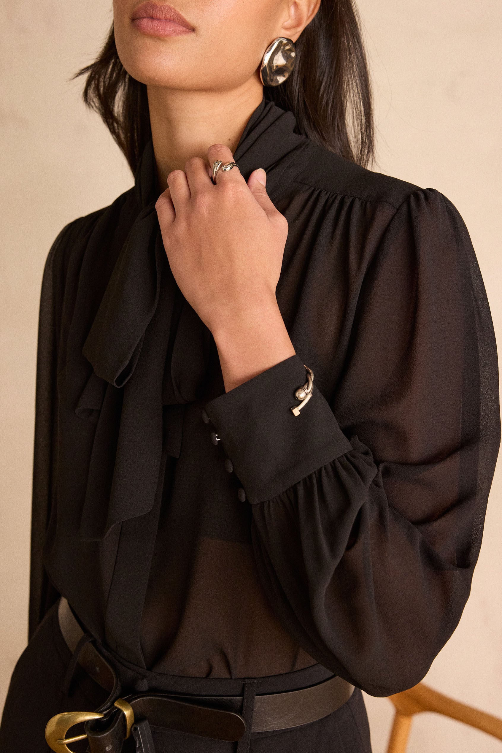 Blusa Spirit con Lazos - Negro