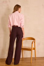 Layla Plain Trousers - Aubergine