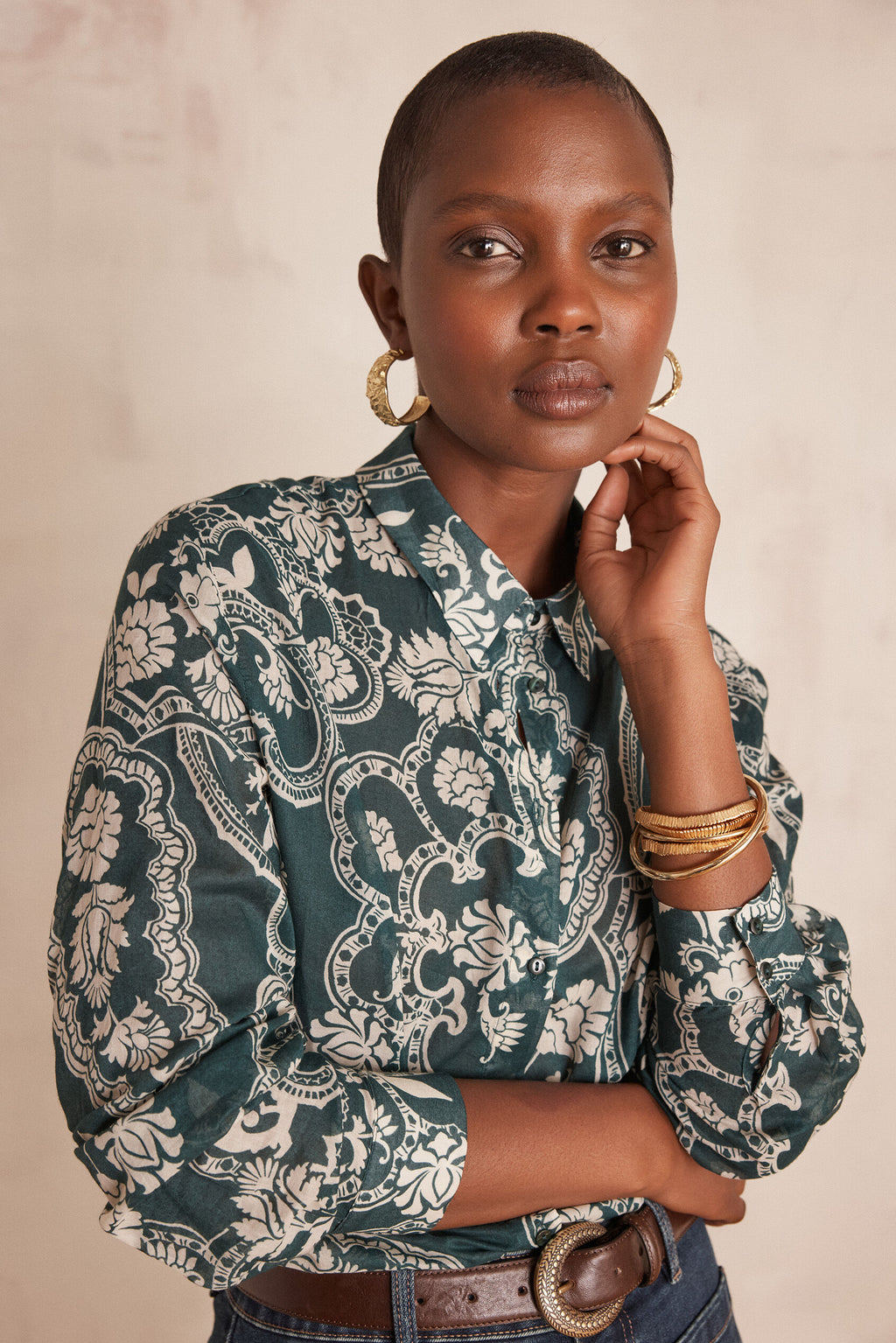 Camisa Colette Estampada - Verde Inglés