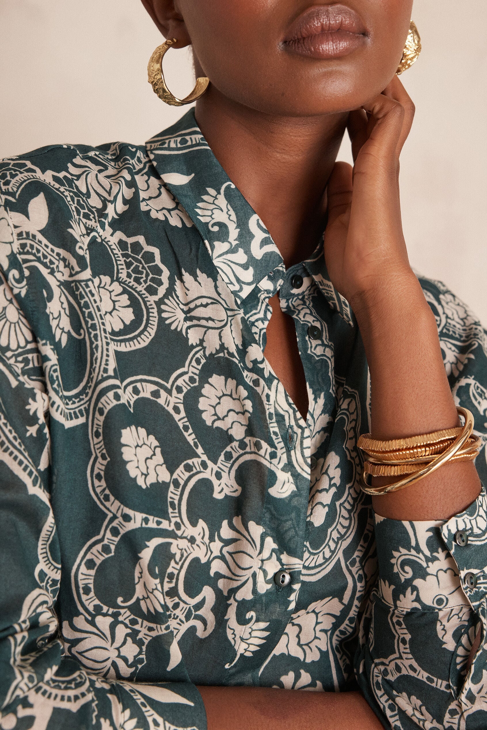 Camisa Colette Estampada - Verde Inglés