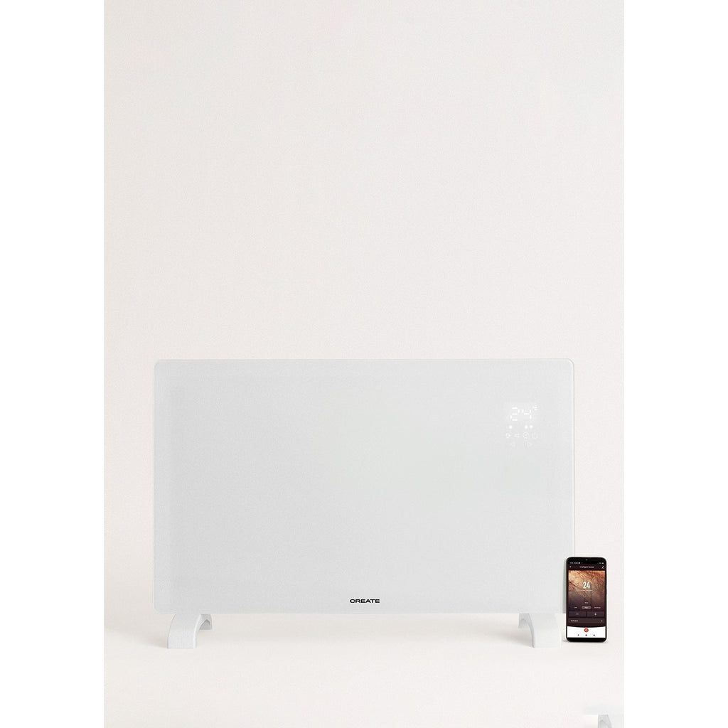 Warm Crystal 2000W - Convecteur Électrique En Verre Avec Wifi - Blanc