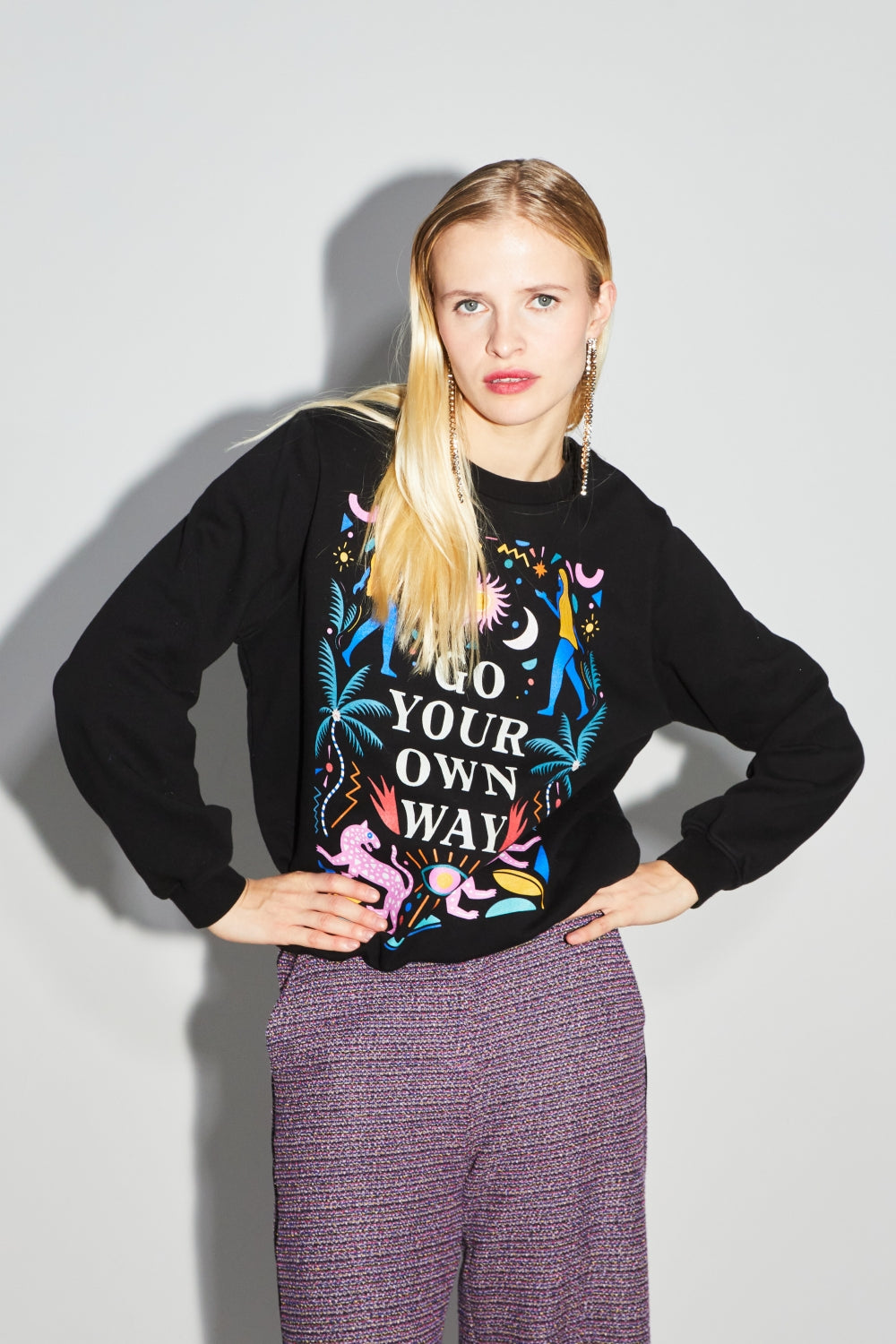 Sweatshirt Eddie Go Your Own Way - Zwart