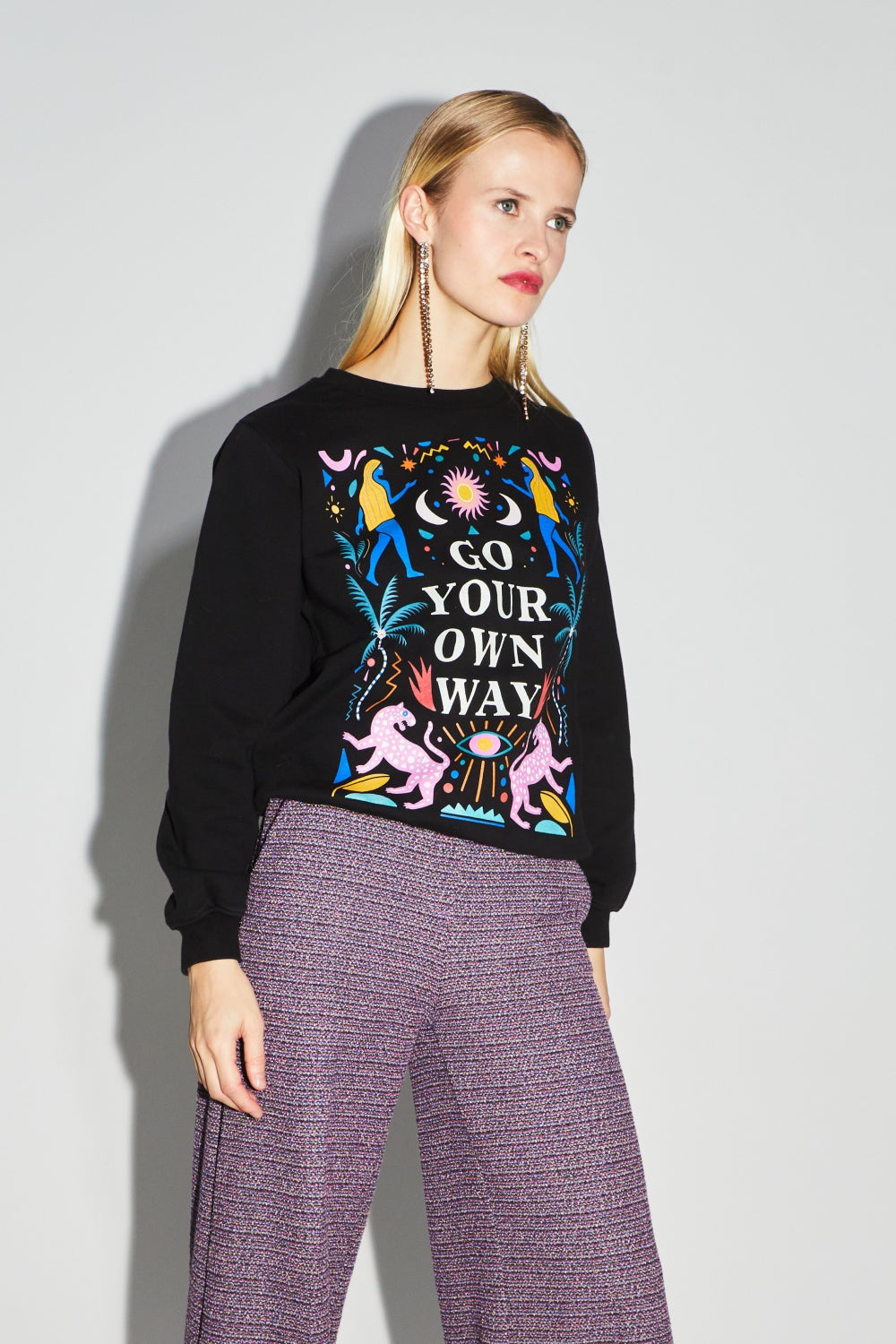 Sweatshirt Eddie Go Your Own Way - Zwart