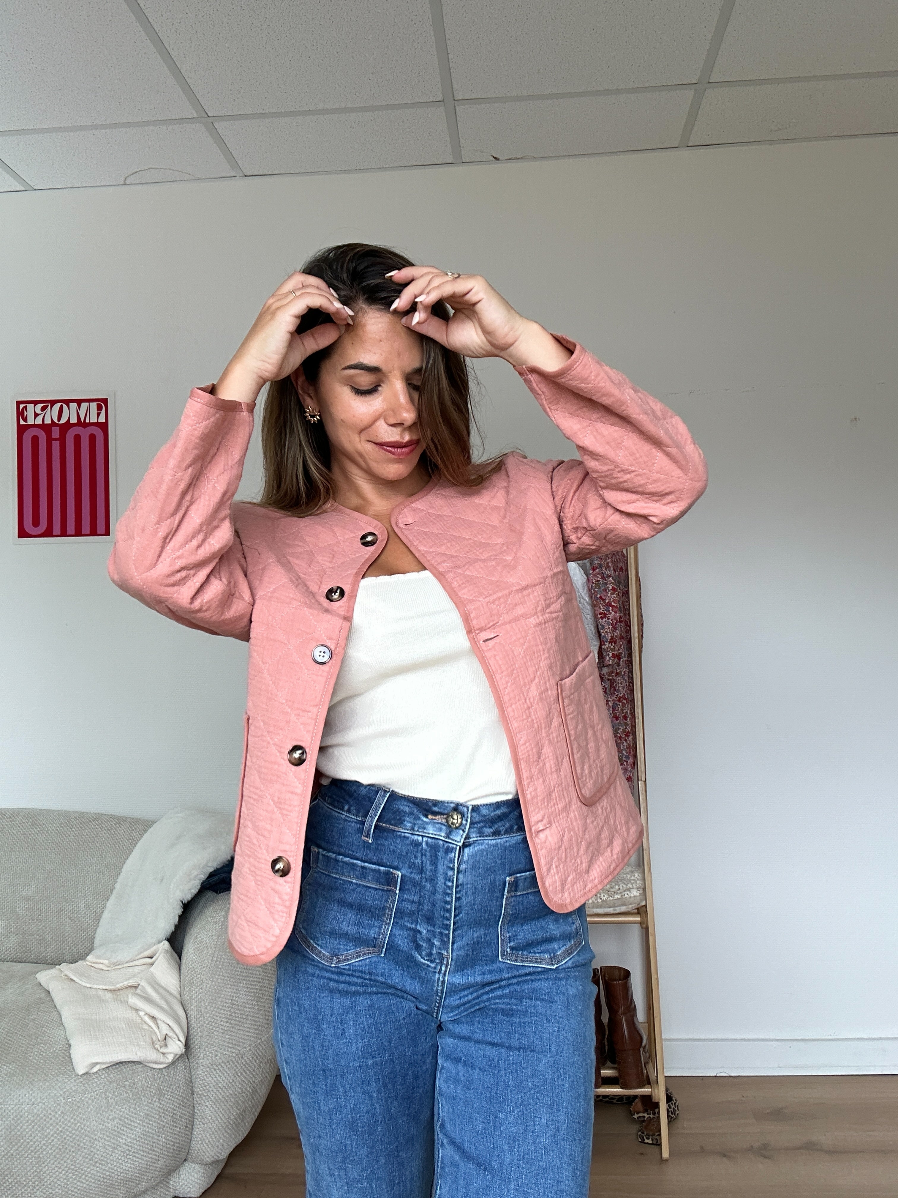 Pink Quilted Jacket