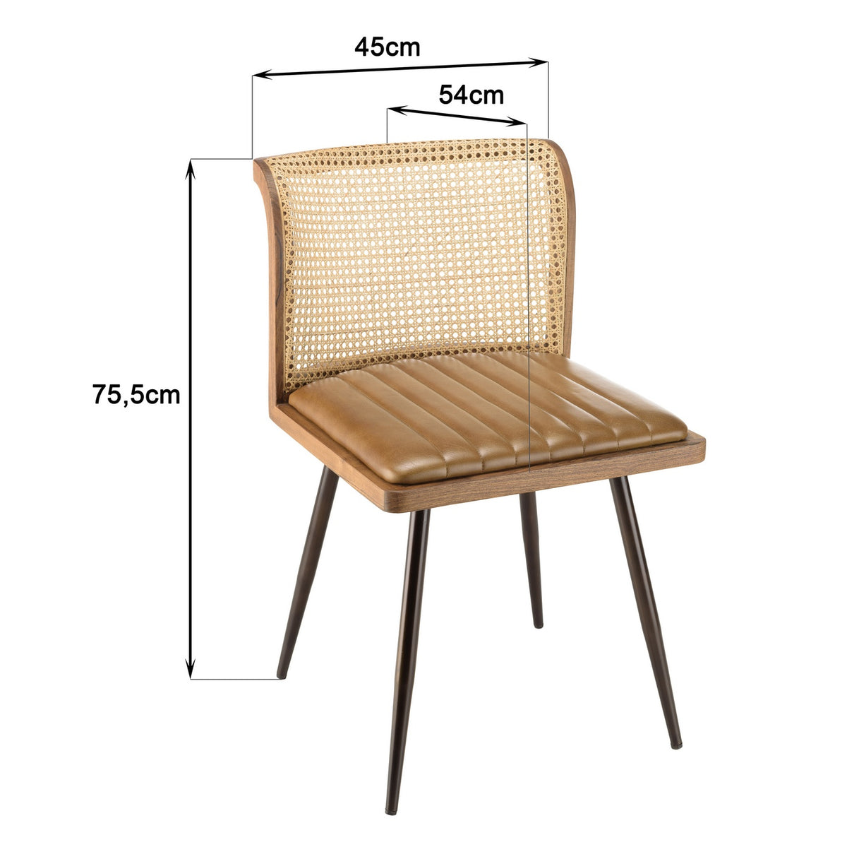 Marcel - Set of 2 Chairs - Brown/Black/Light Wood