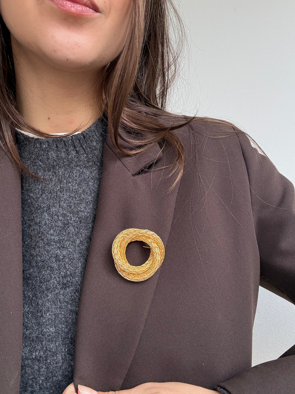 Vintage Brooch - Textured Crown