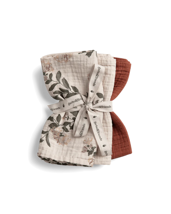 3-Piece Muslin Cloth Set - Honeysuckle