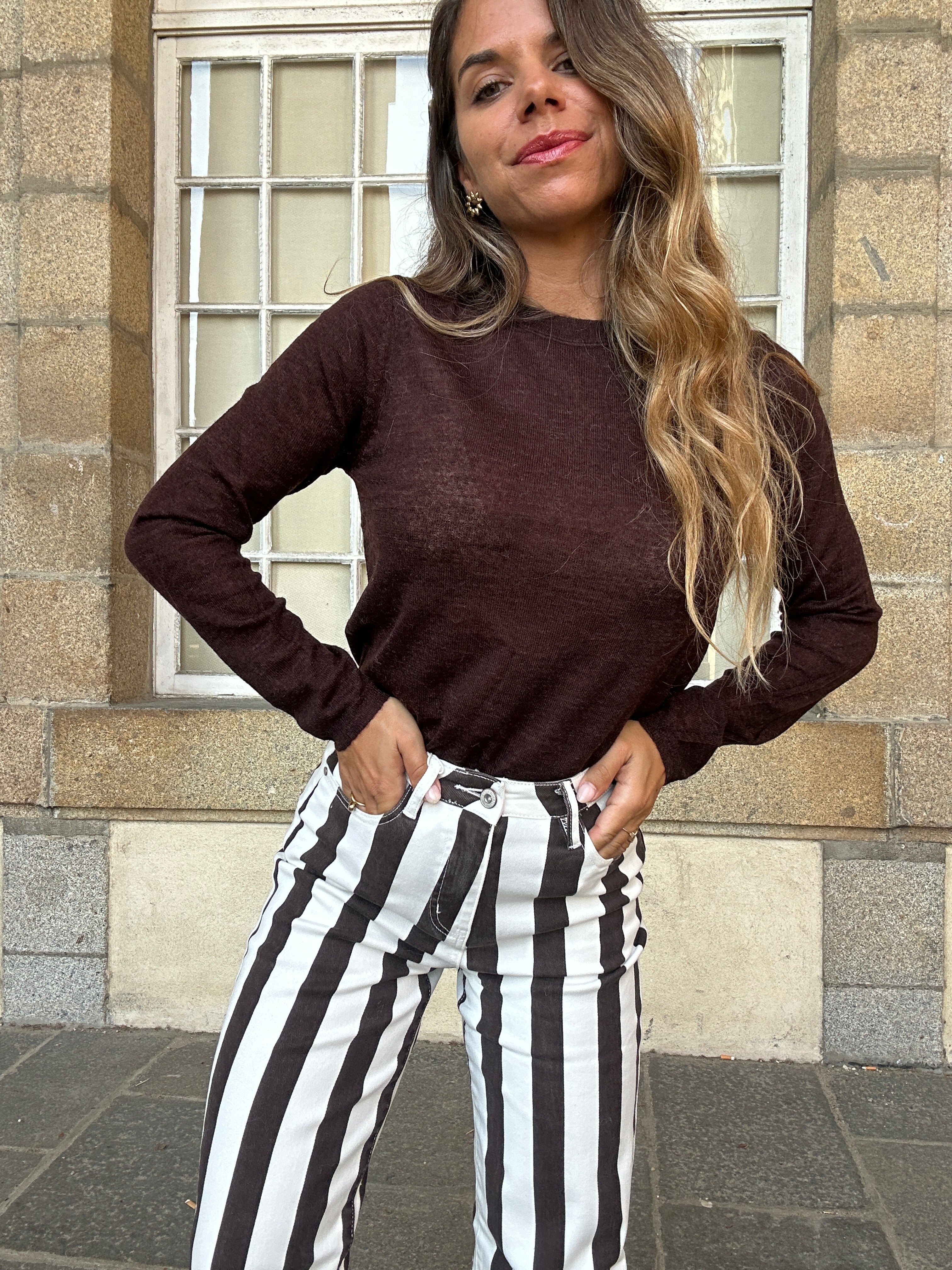 Pull Fin Faustine Chocolat