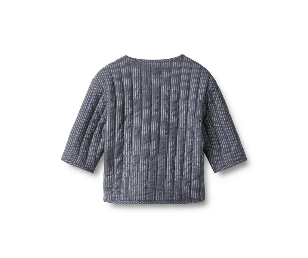 Siggo Quiltad Jacka - Greyblue Slub Stripe