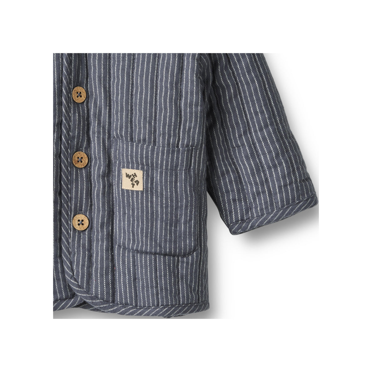 Siggo Quiltad Jacka - Greyblue Slub Stripe