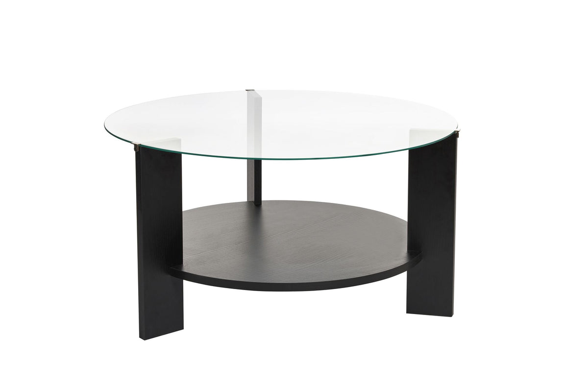 Clara - Coffee Table - Black Wood/Clear