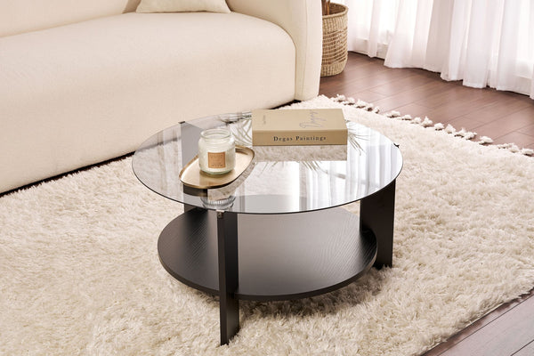 Clara - Coffee Table - Black/Smoked Wood